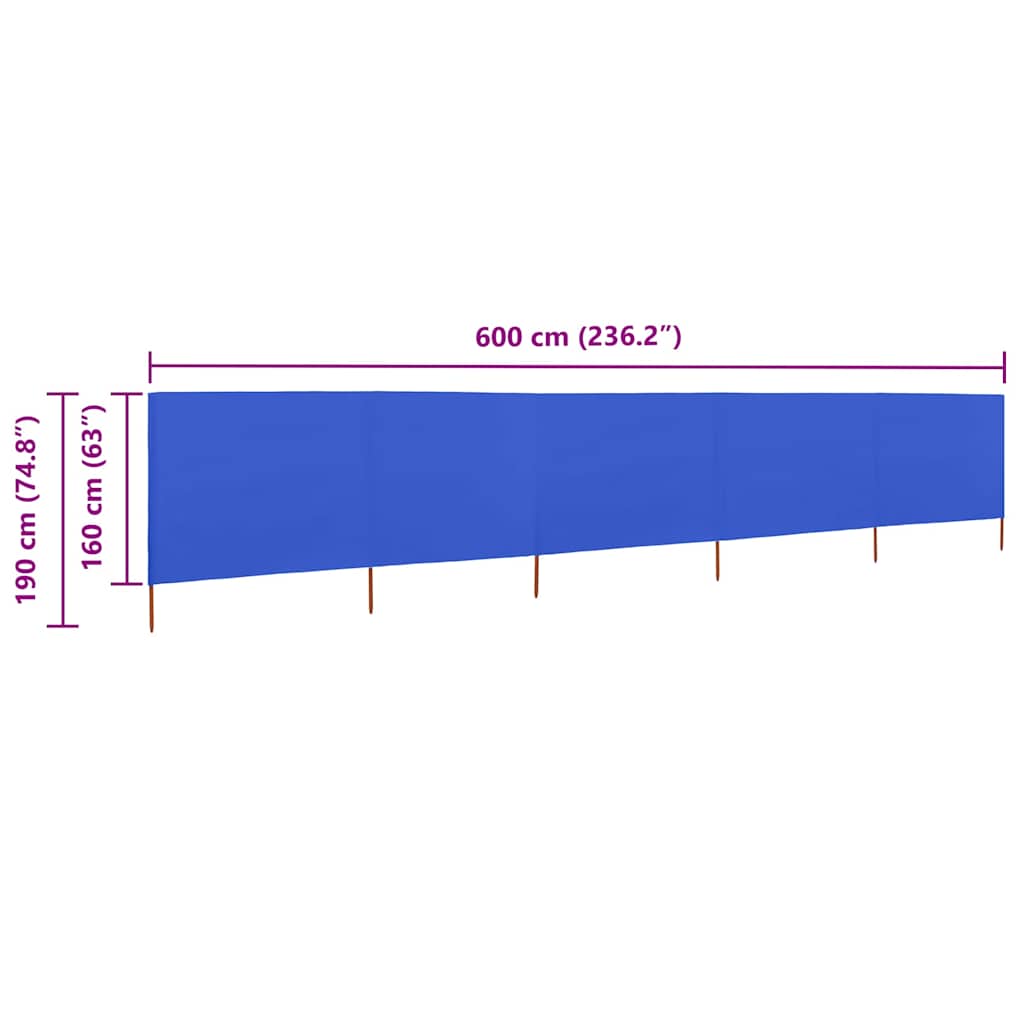 3-teiliges Windschutzgewebe 400 x 120 cm Weiß