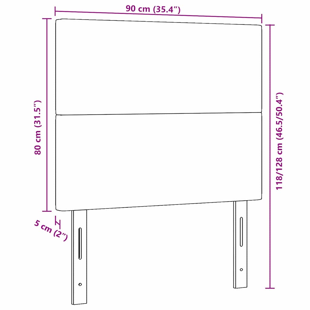 Kopfteil Hellgrau 80 cm Cordstoff