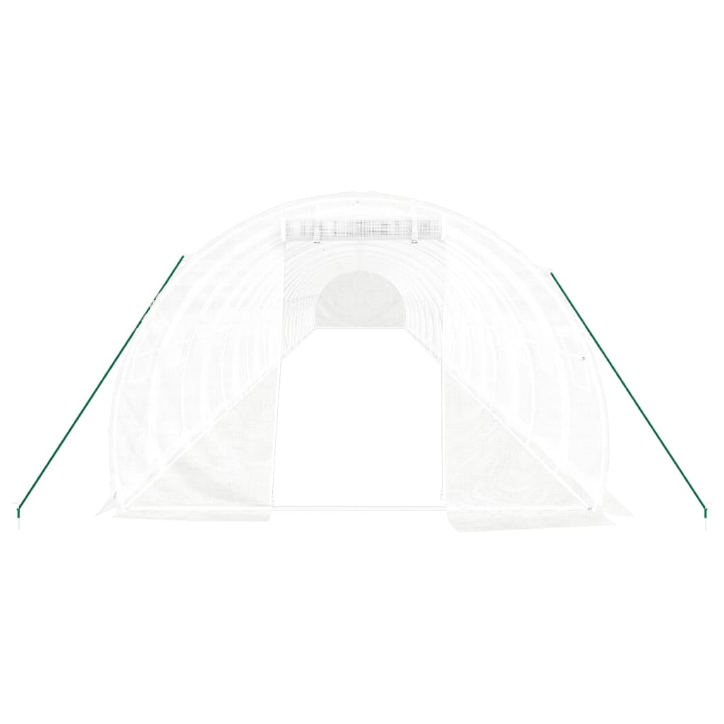 Gewächshaus mit Stahlrahmen Grün 48 m² 16x3x2 m