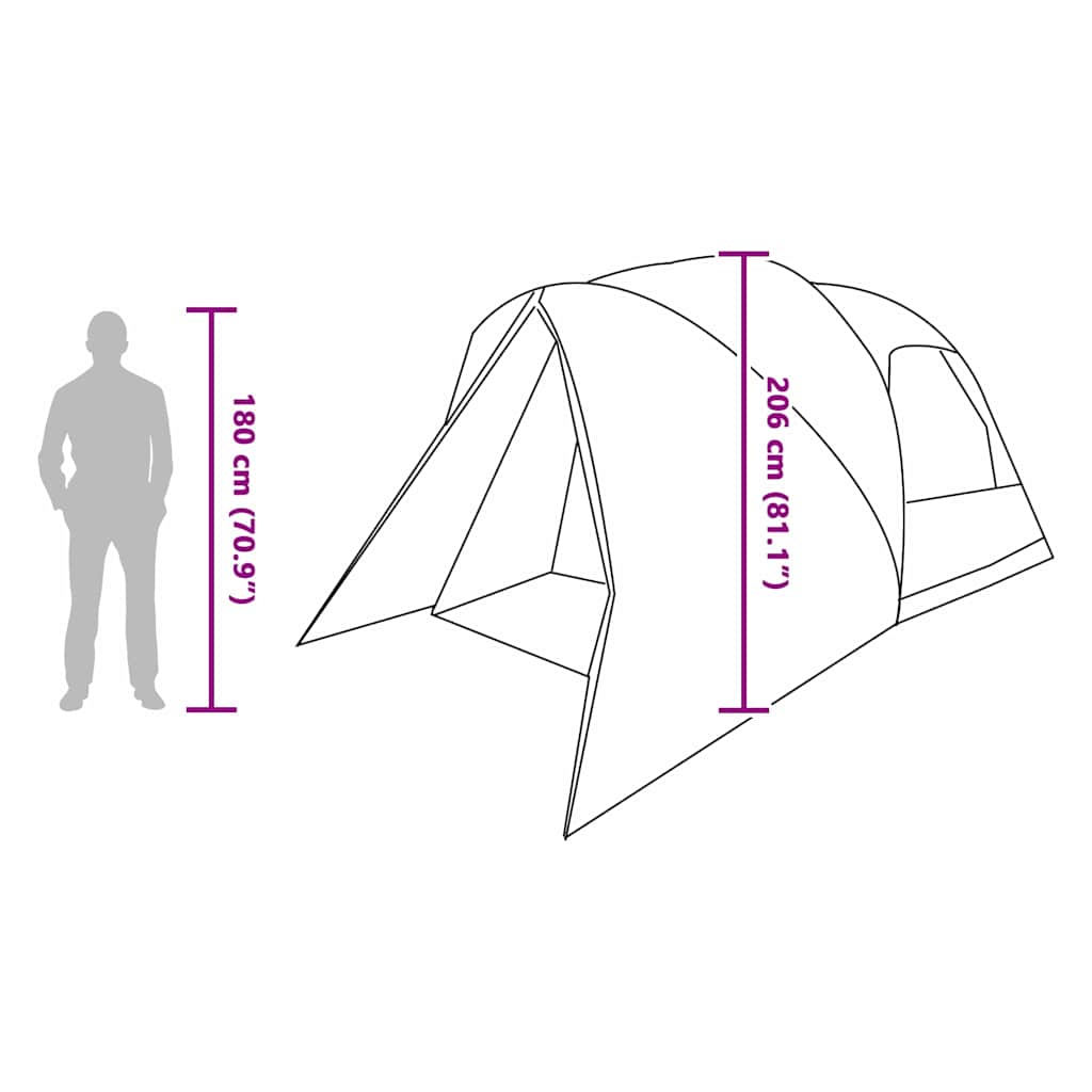 Dome Zelt für 4 Personen mit Dach Grün 455 x 252 x 178 cm