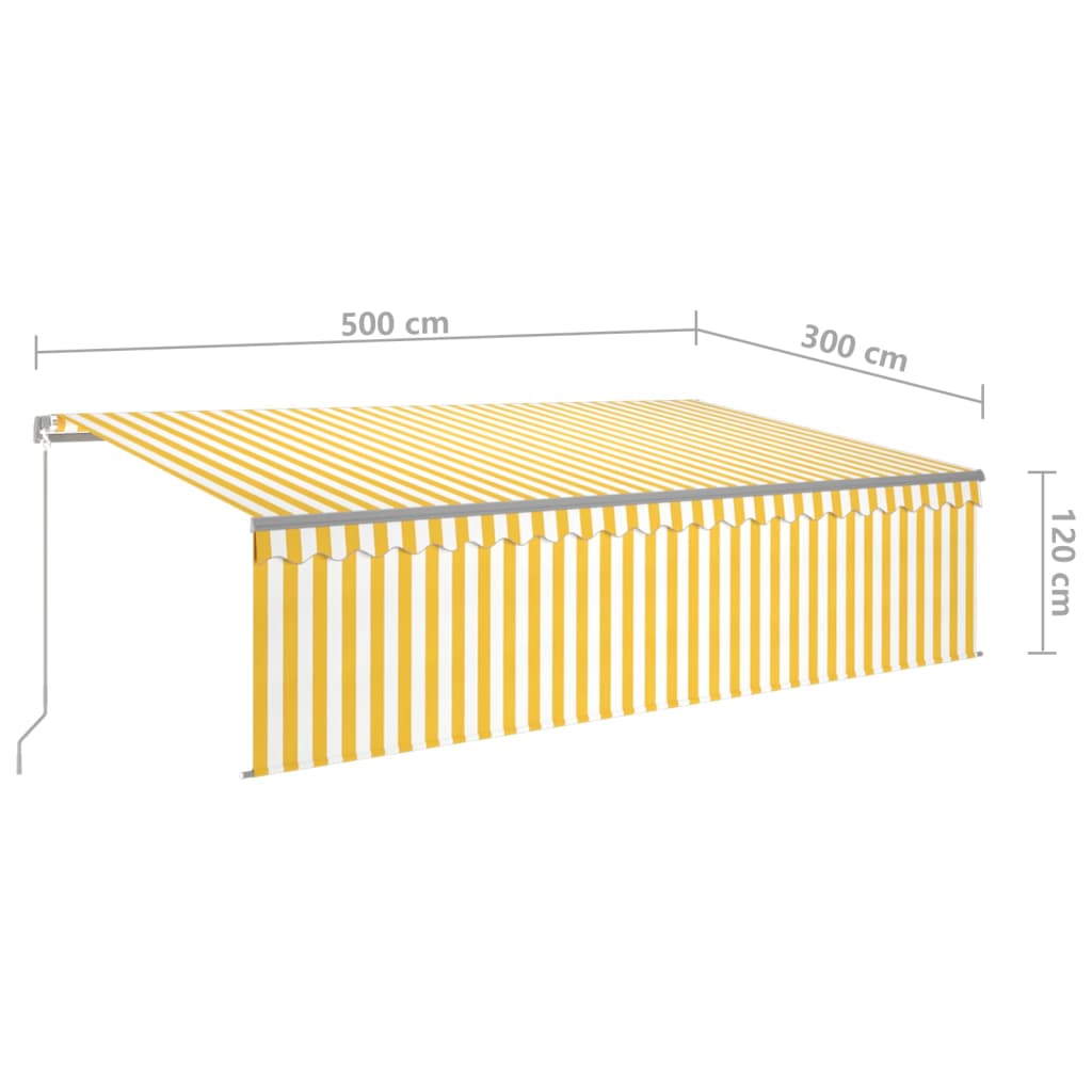 Markise Manuell Einziehbar mit Rollo 3x2,5 m Creme