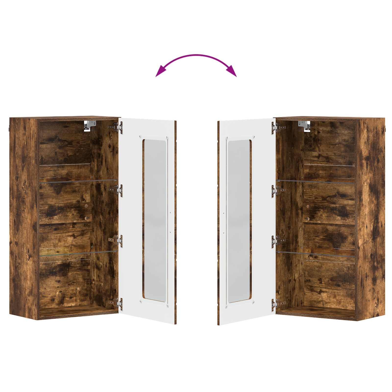 Highboard mit Regal FLORIN Weiß 60 x 35 x 182 cm Holzwerkstoff