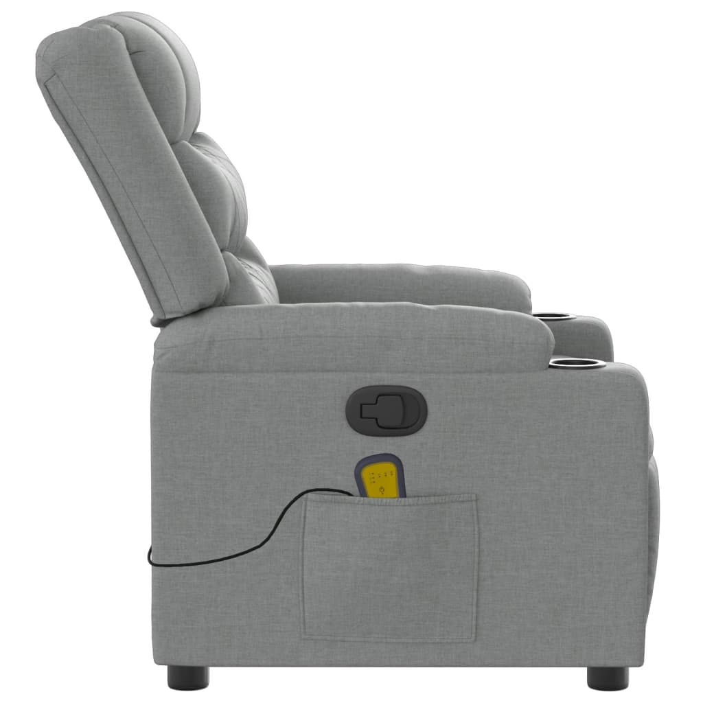Massage-Relaxsessel Hellgrau Stoff