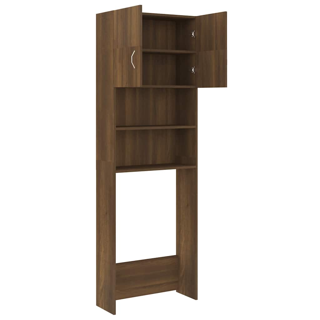 Waschmaschinenschrank Weiß 64x25,5x190 cm Holzwerkstoff