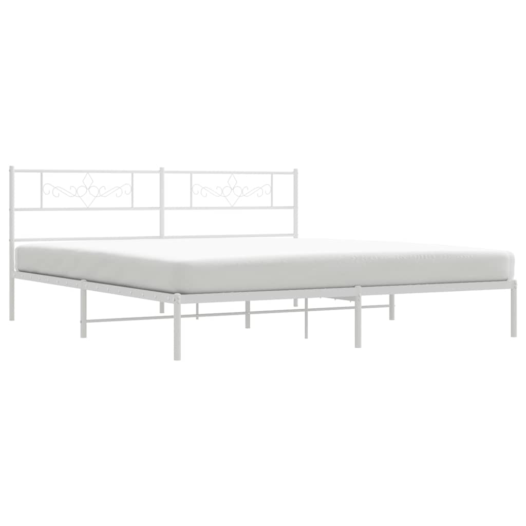 Bettgestell mit Kopfteil Metall Schwarz 100x190 cm