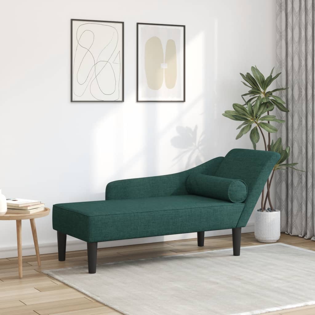 Chaiselongue mit Kissen Weinrot Stoff