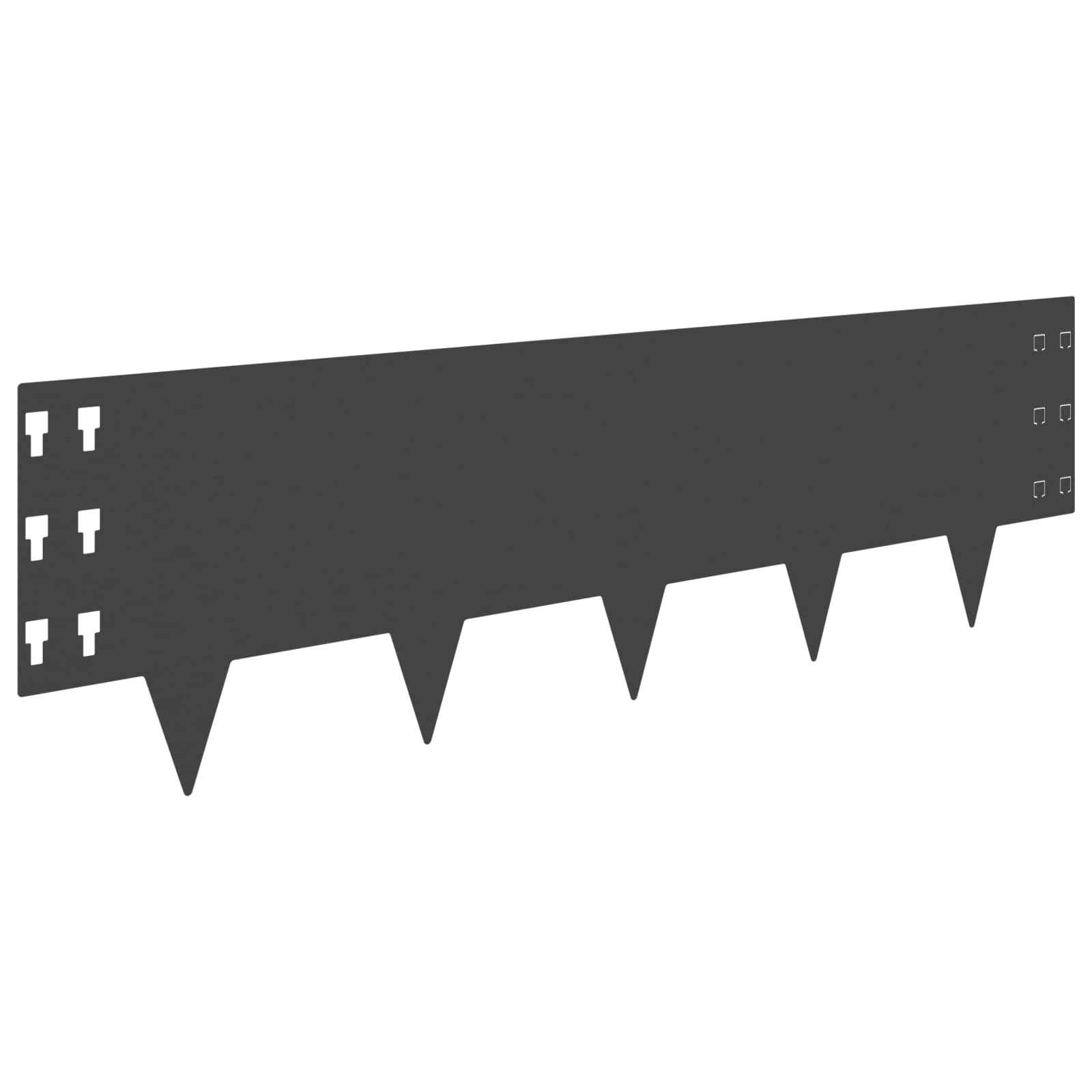 Raseneinfassung 10 pcs 100 x 12 cm Stahl Schwarz