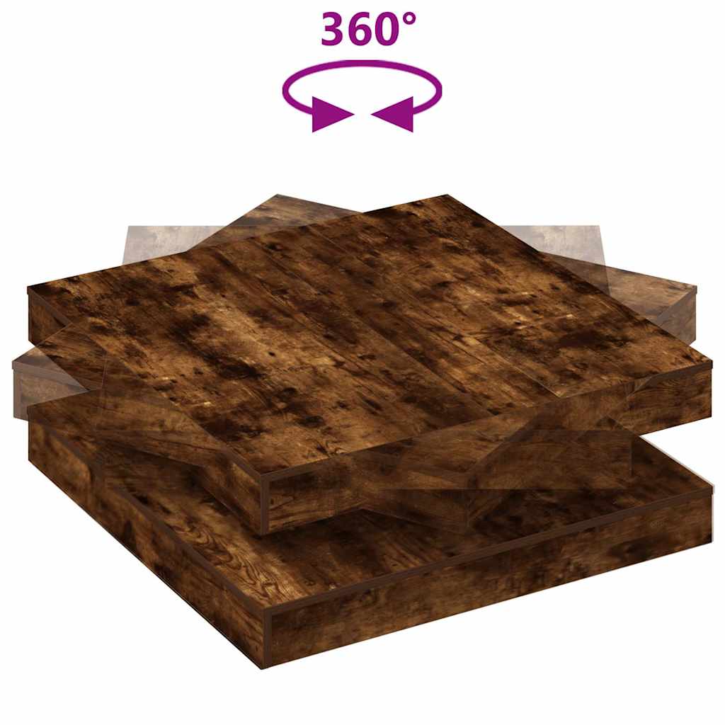 Couchtisch 360-Grad Drehbar Weiß 90x90x34,5 cm