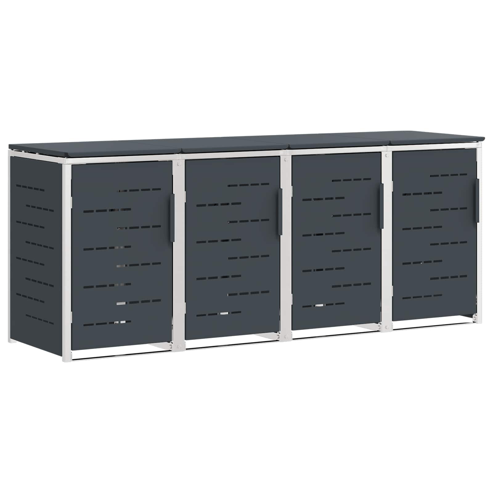 Mülltonnenbox for 2 Bins 240L Edelstahl Schwarz