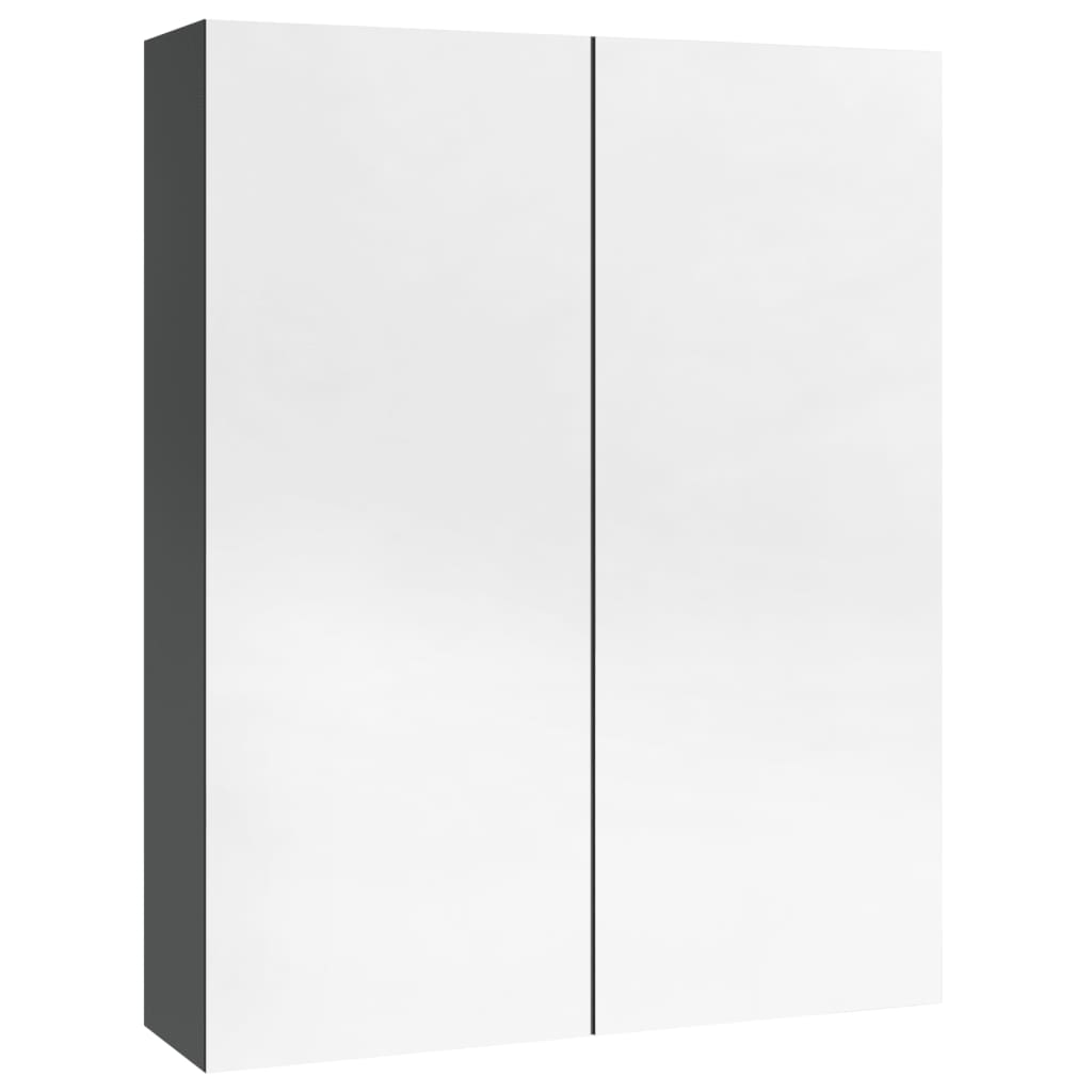 Bad-Spiegelschrank 60x15x75 cm MDF Glänzendes Schwarz