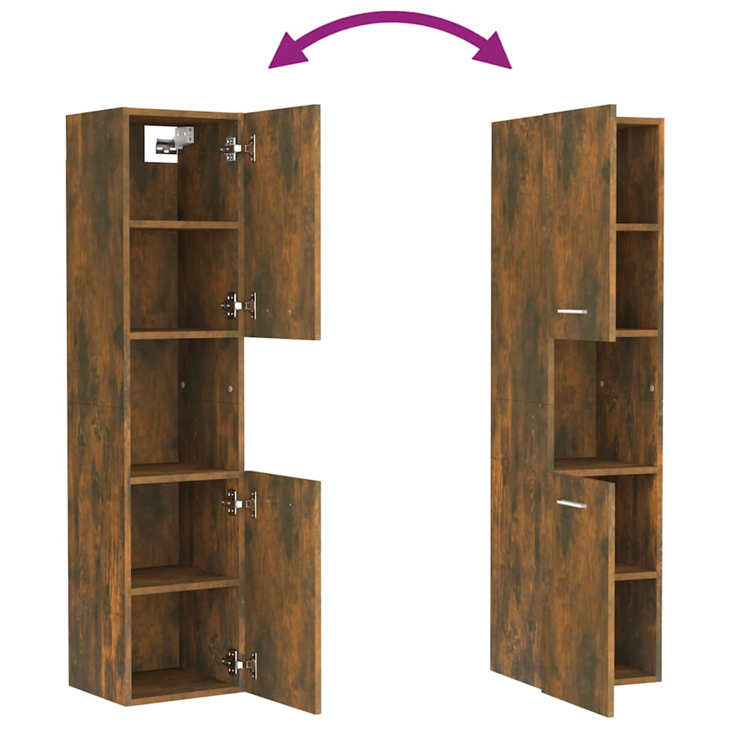 Badezimmerschrank Weiß 30x30x130 cm Holzwerkstoff