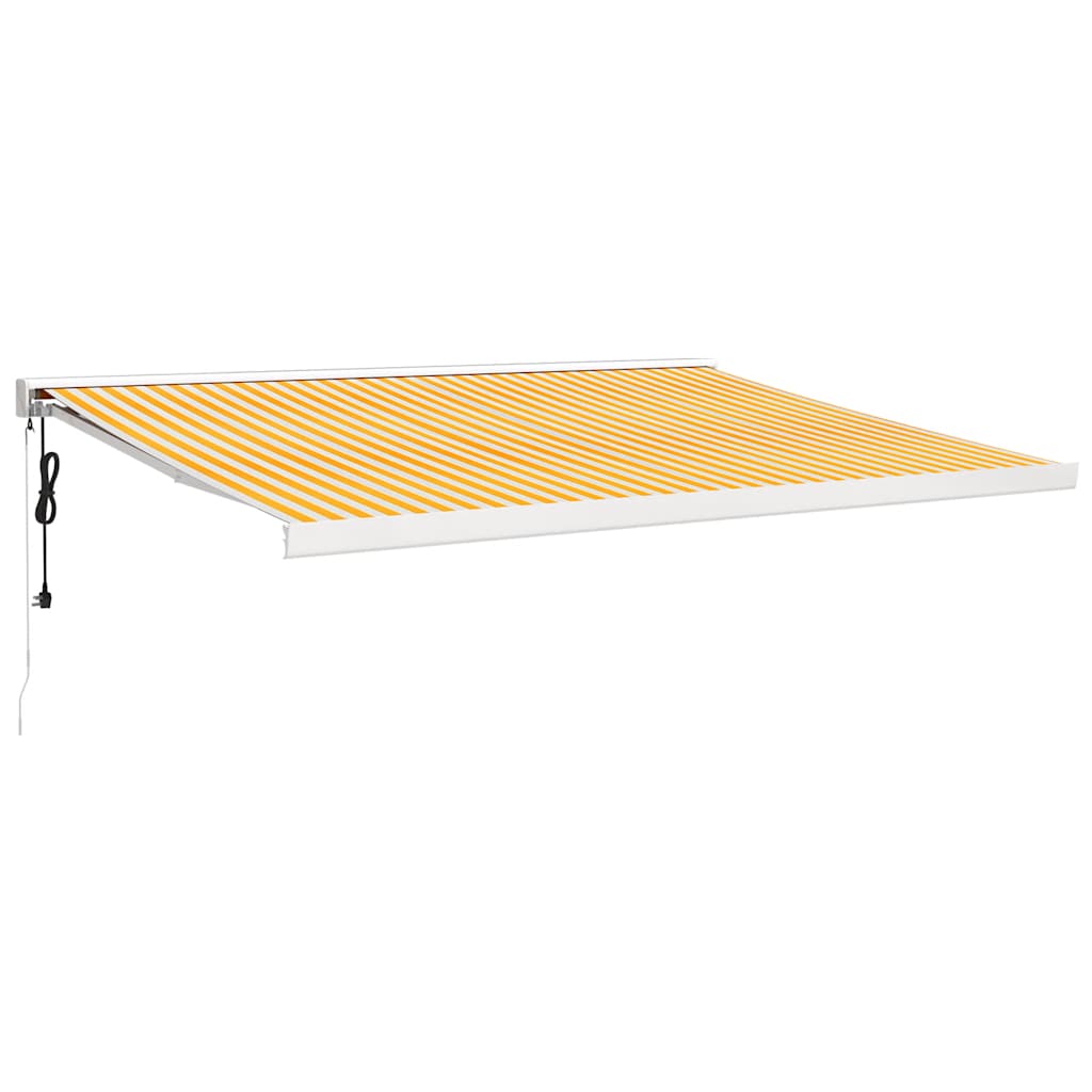 Markise Einziehbar Blau und Weiß 4x3 m Stoff und Aluminium