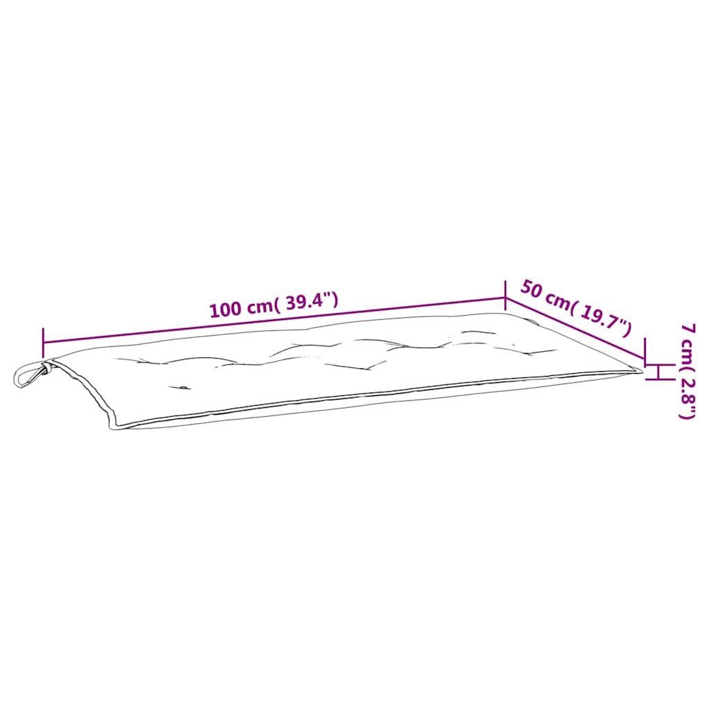 Gartenbank-Auflage Anthrazit 100x(50+50)x7 cm Oxford-Gewebe