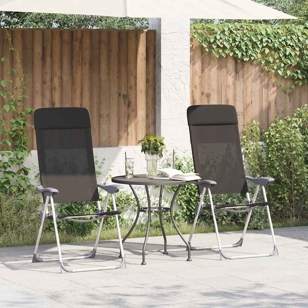 Klappbare Campingstühle 2 Stk. Grau Aluminium