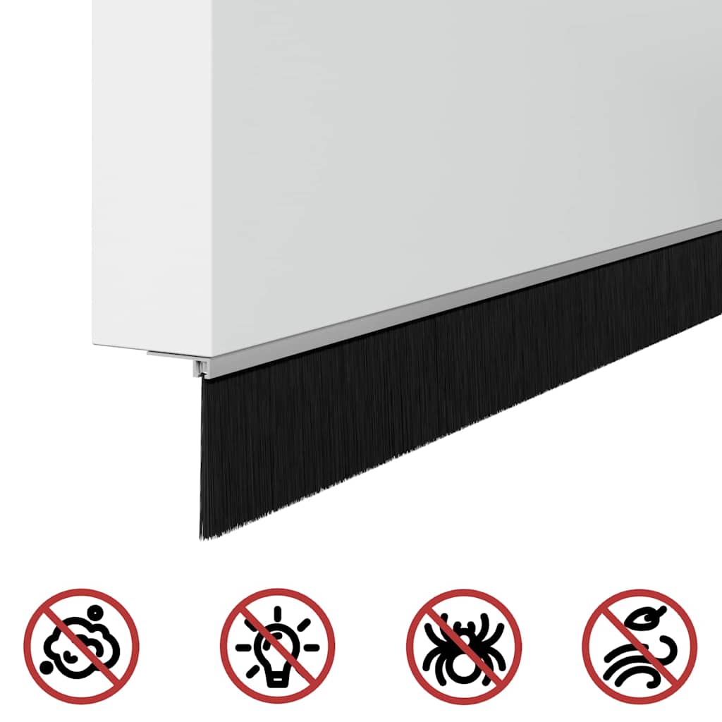 Selbstklebende Türbürstendichtungen 2 pcs Braun 100 cm