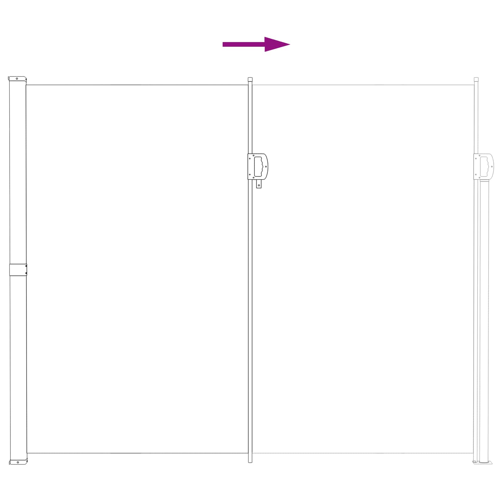 Seitenmarkise Ausziehbar Schwarz 100x300 cm