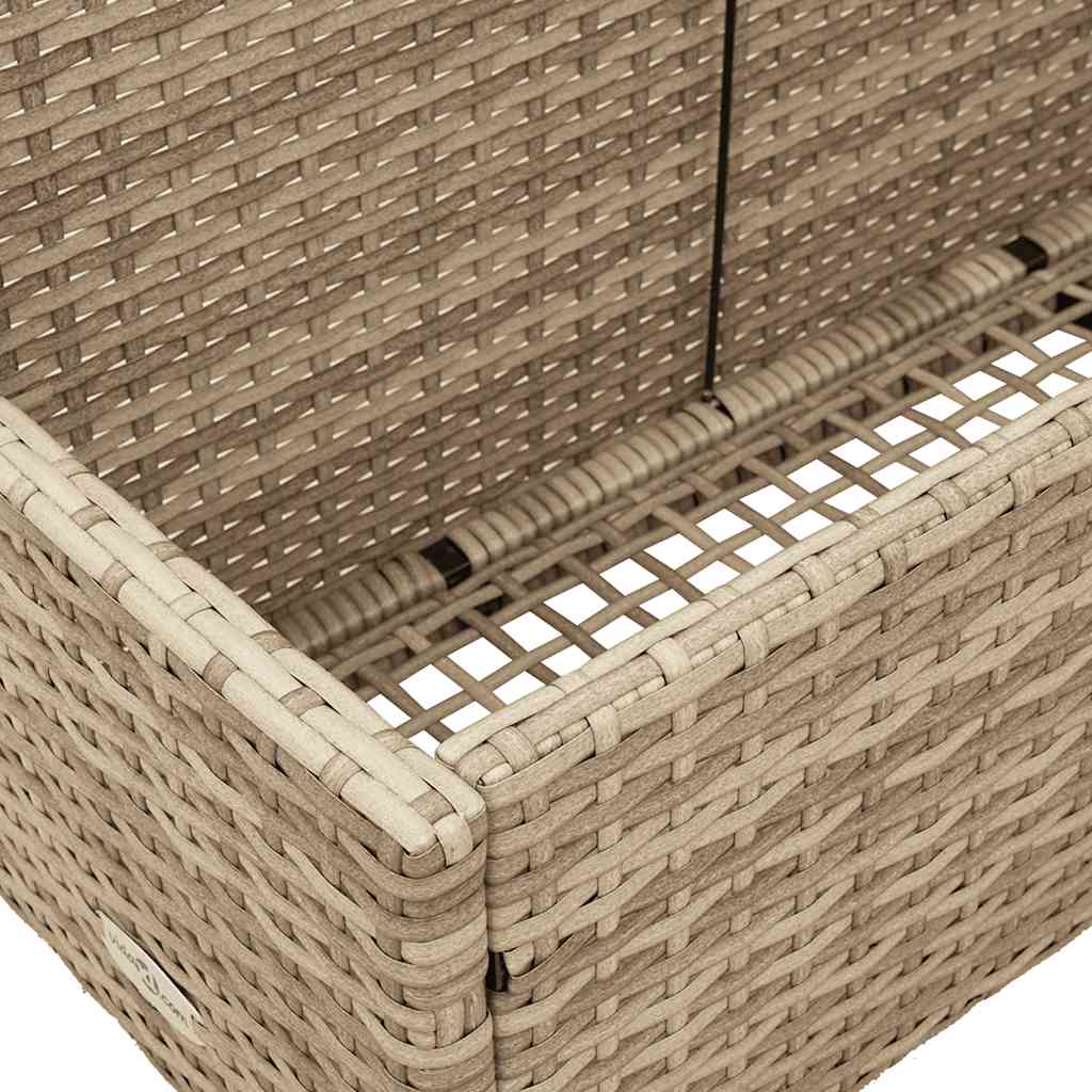 Pool Aufbewahrungsbehälter Schwarz 110x100x57 cm Poly Rattan