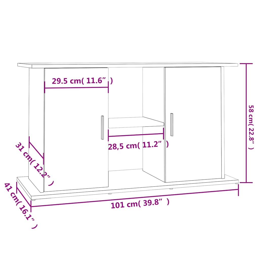 Aquariumständer Weiß 81x36x73 cm Holzwerkstoff