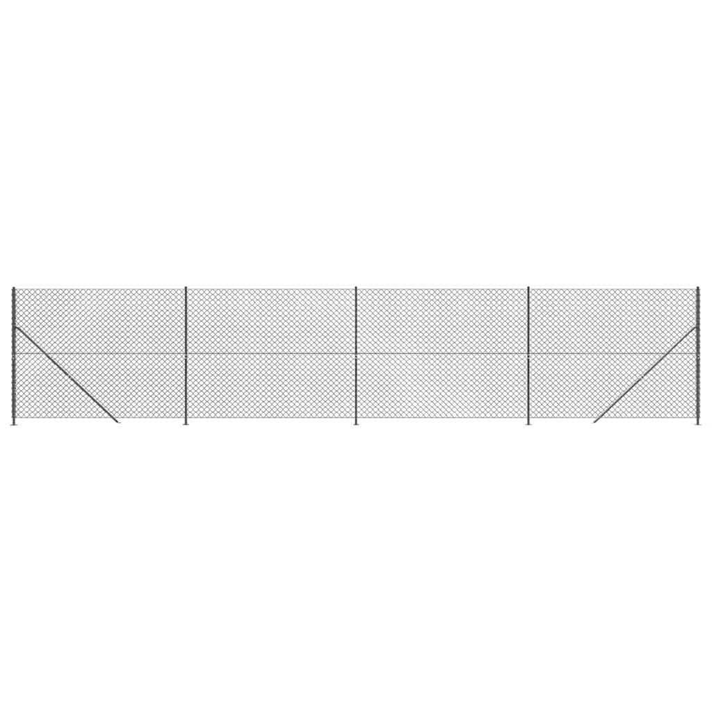 Maschendrahtzaun mit Bodenflansch Grün 0,8x10 m