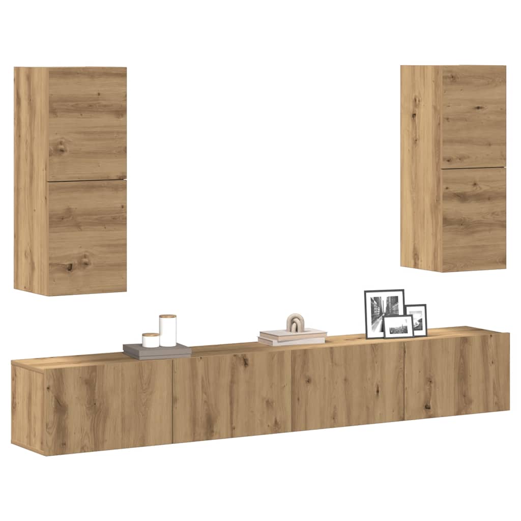 4-tlg. TV-Schrank-Set Weiß Holzwerkstoff