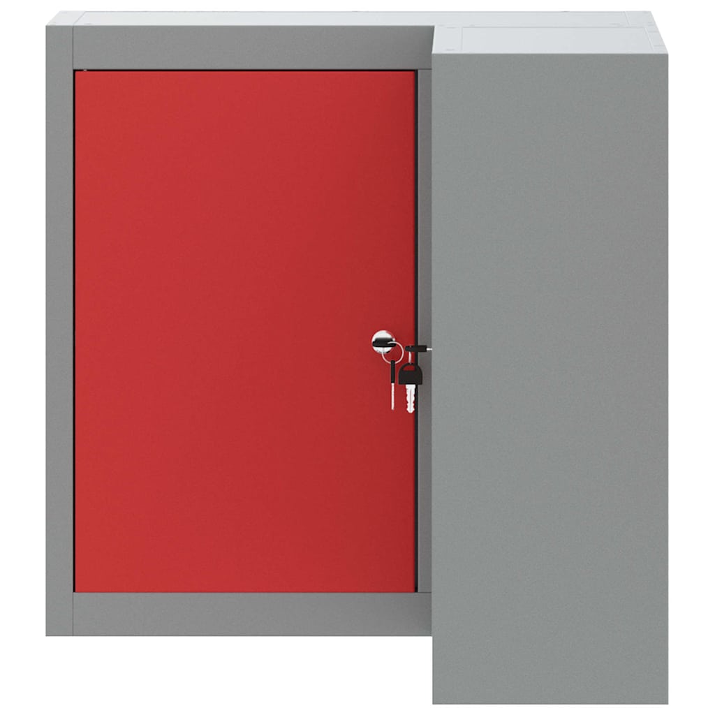 Werkzeugschrank mit Regal Schwarz und Grau 55 x 55 x 55 cm