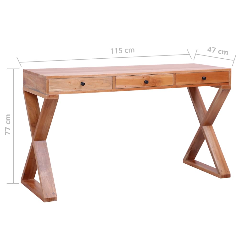 Computertisch Braun 115x47x77 cm Massivholz Mahagoni