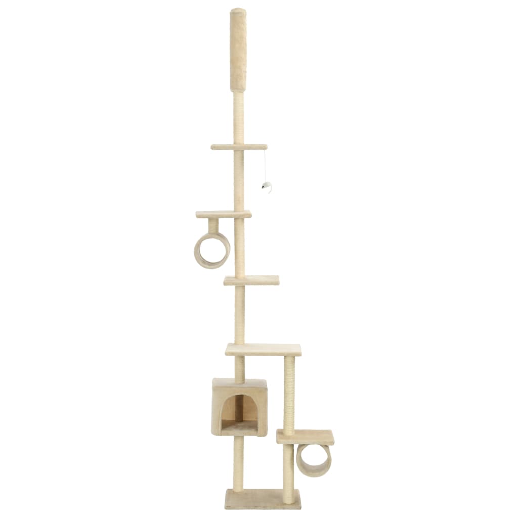 Katzenbaum mit Sisal-Kratzsäulen 260 cm Grau