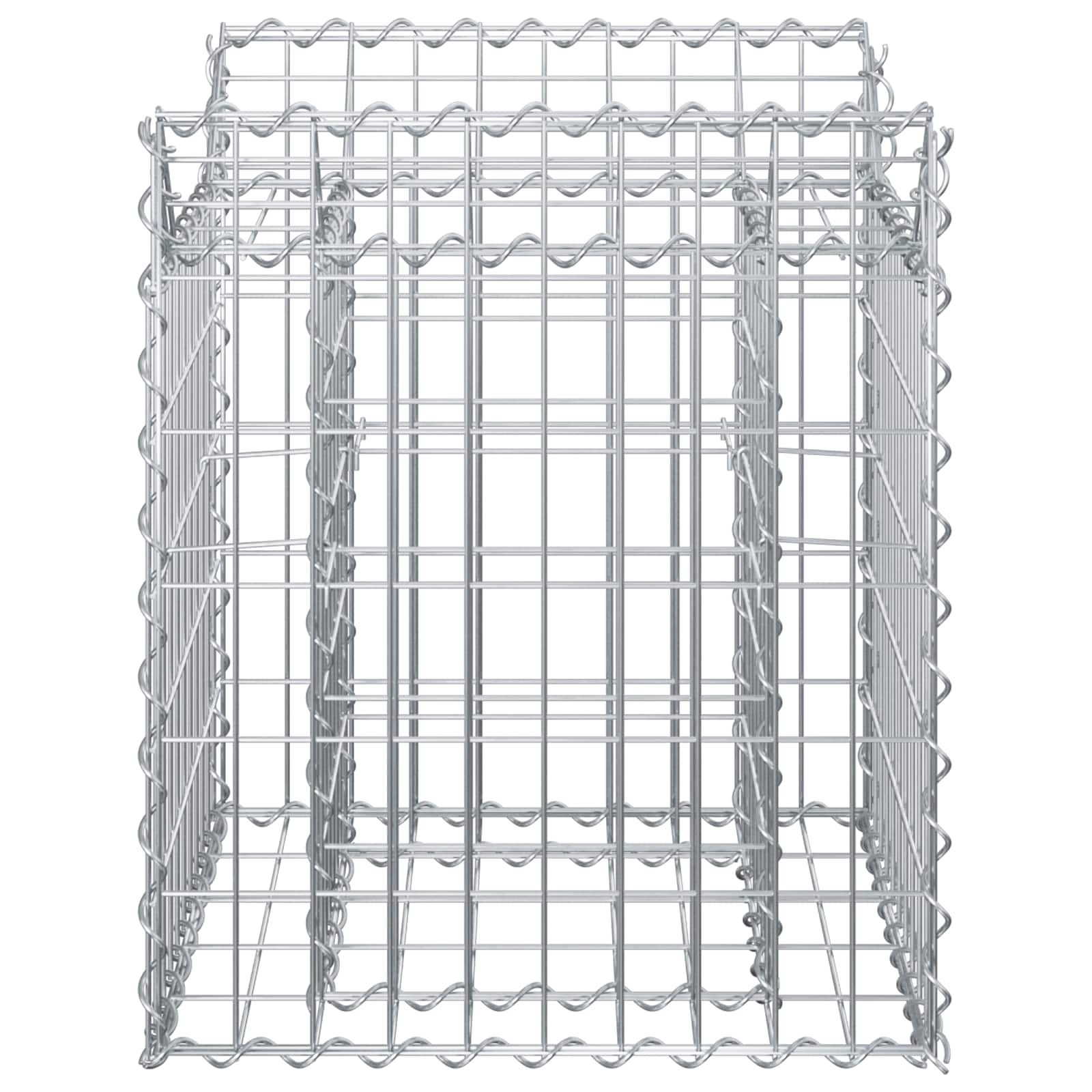 Gabionen-Hochbeet 2 pcs Silber