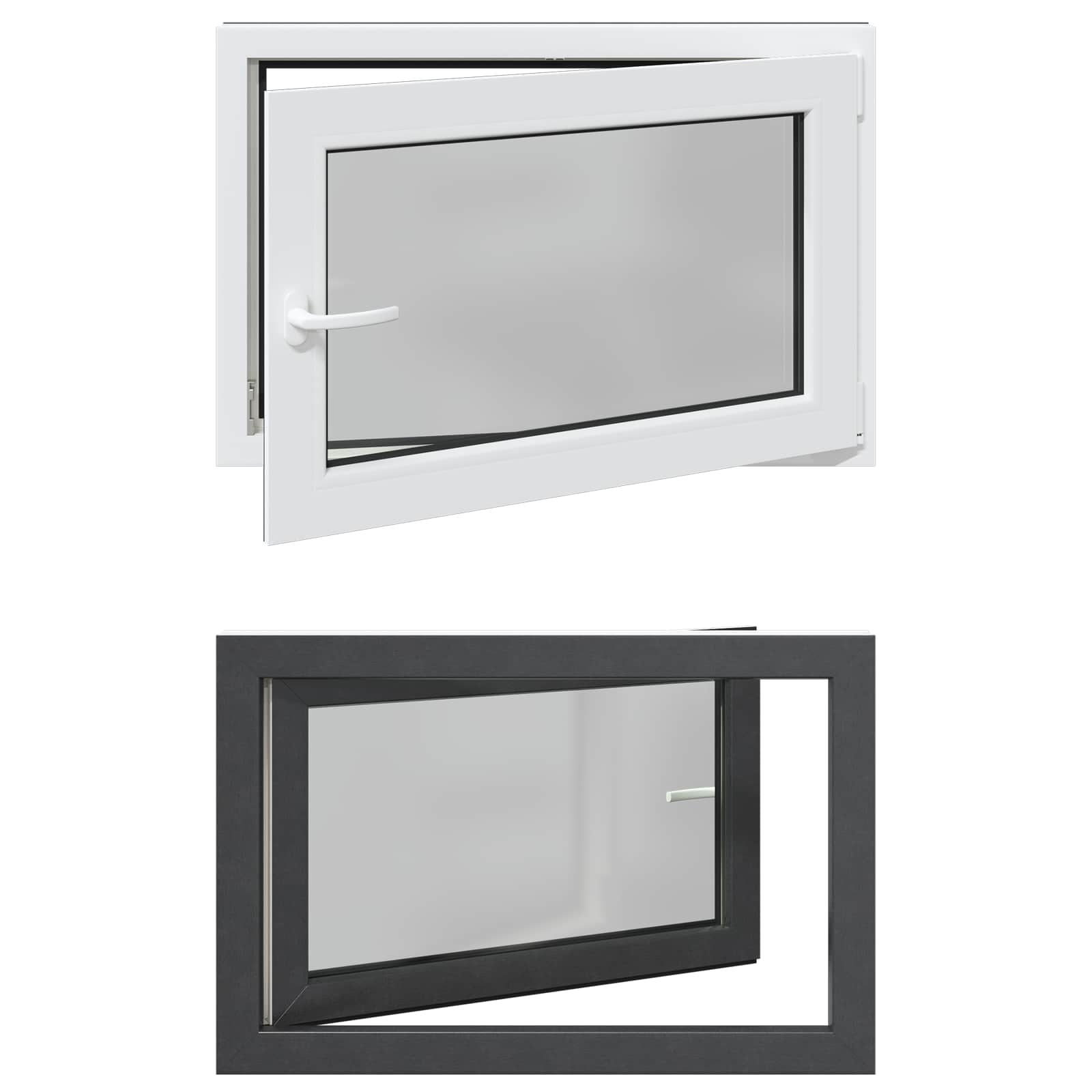 Kellerfenster RISOR 50 x 50 cm PVC und Glas Weiß