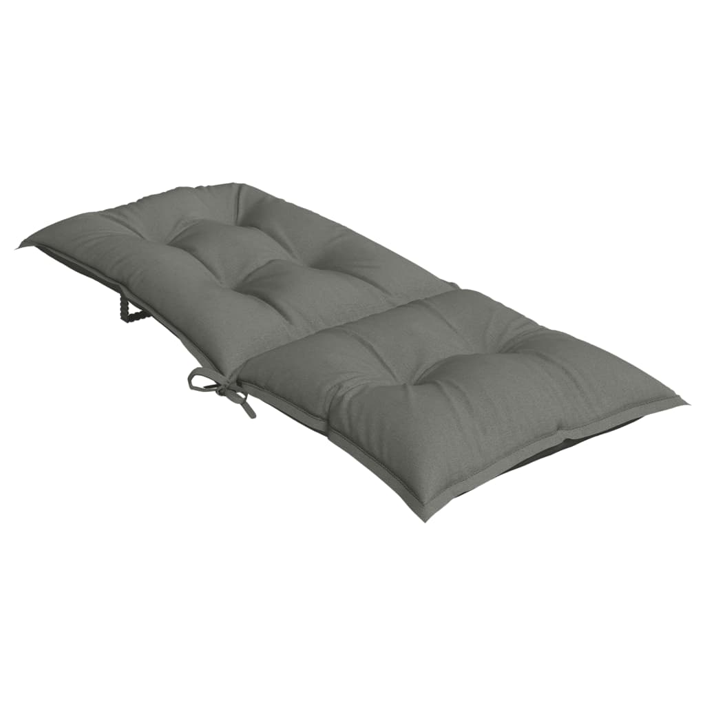 Hochlehner-Auflagen 2 Stk. Melange Anthrazit 120x50x7cm Stoff