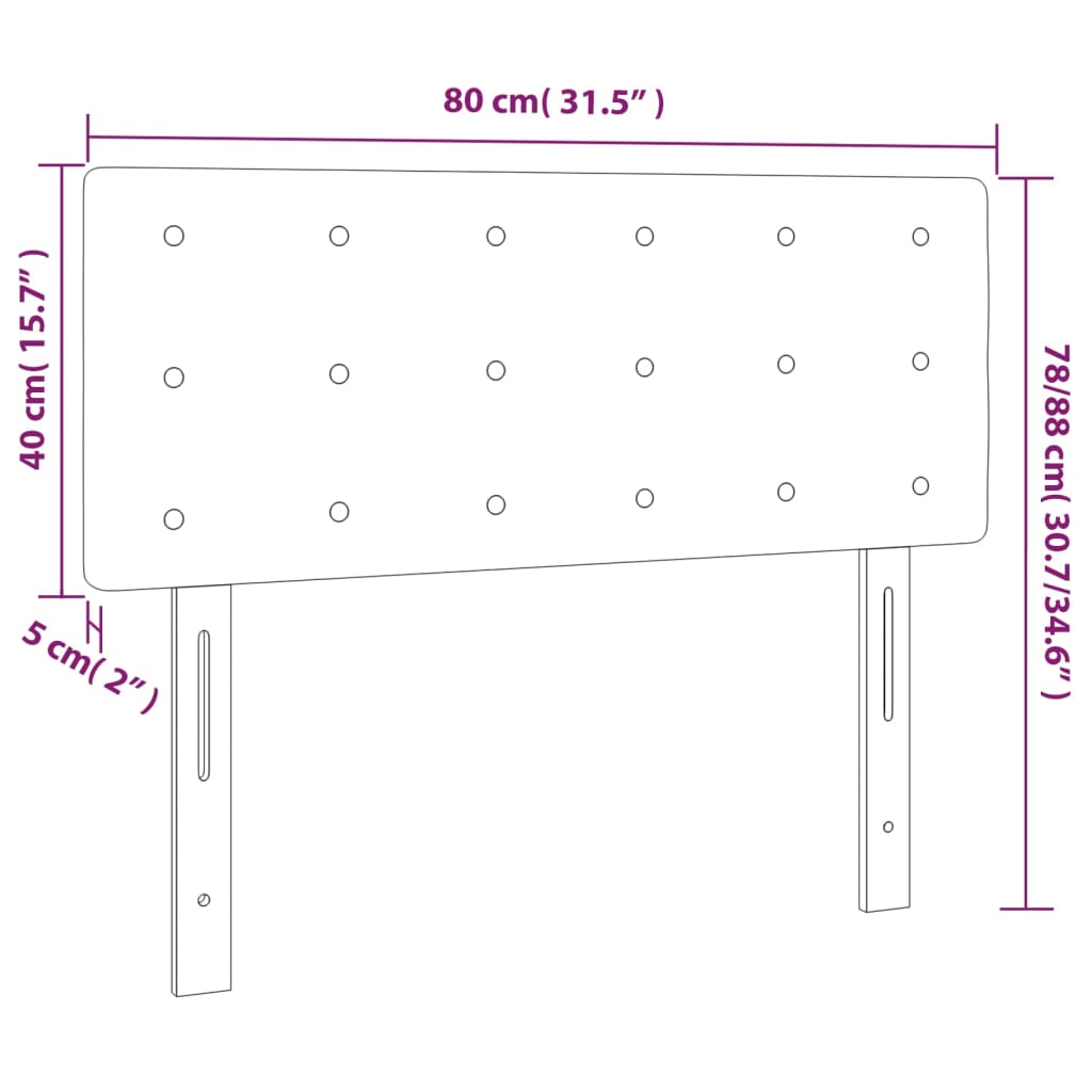 Kopfteil Hellgrau 80x5x118/128 cm Samt