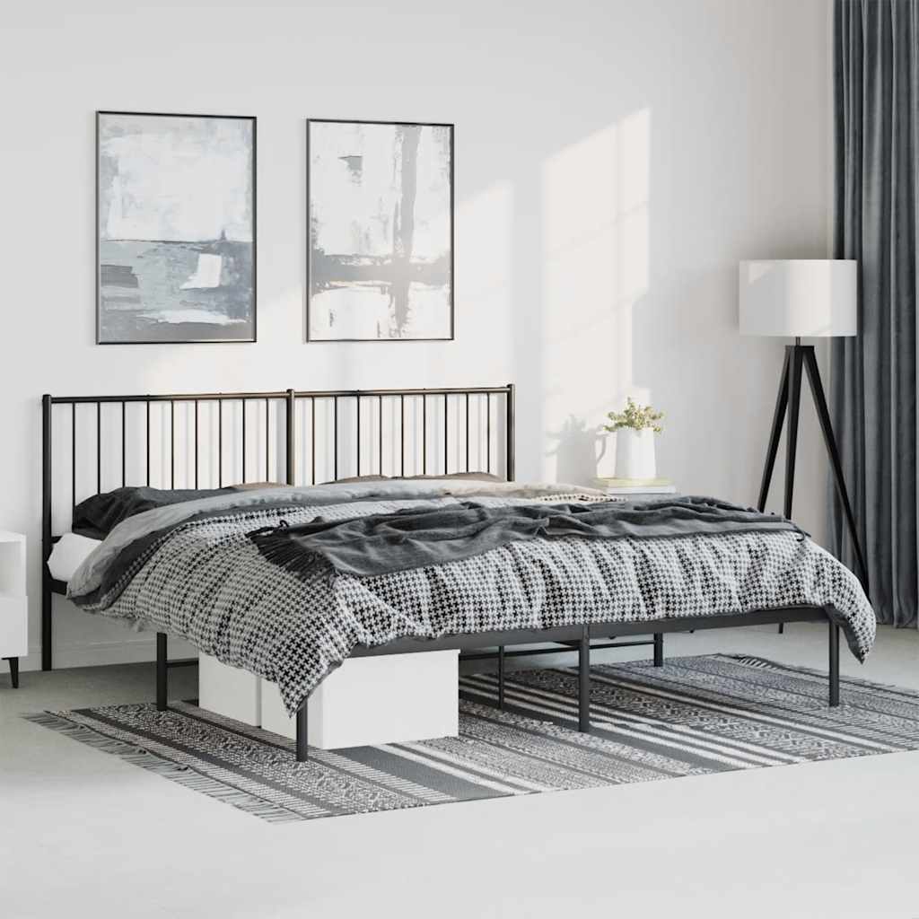 Bettgestell Metall Schwarz 75x190 cm