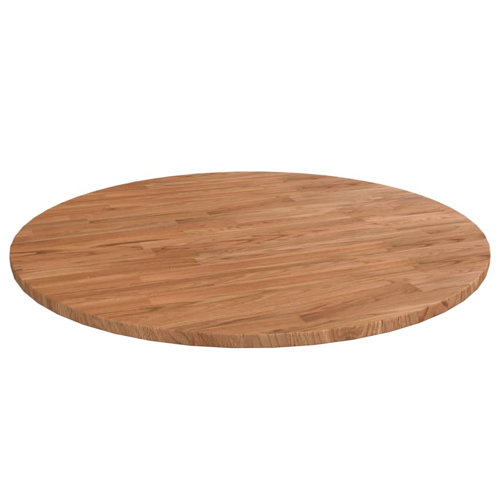 Runde Tischplatte Ø30x1,5 cm Unbehandeltes Massivholz Eiche