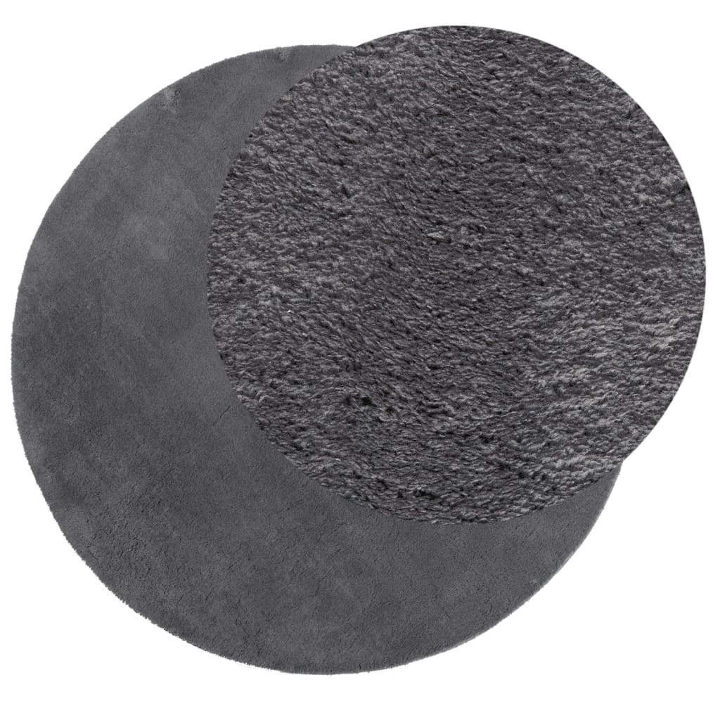 Teppich HUARTE Kurzflor Weich und Waschbar Anthrazit 60x110 cm