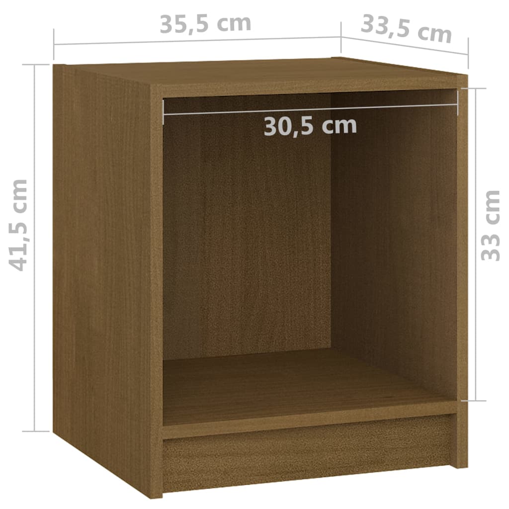 Nachttisch 35,5x33,5x41,5 cm Massivholz Kiefer