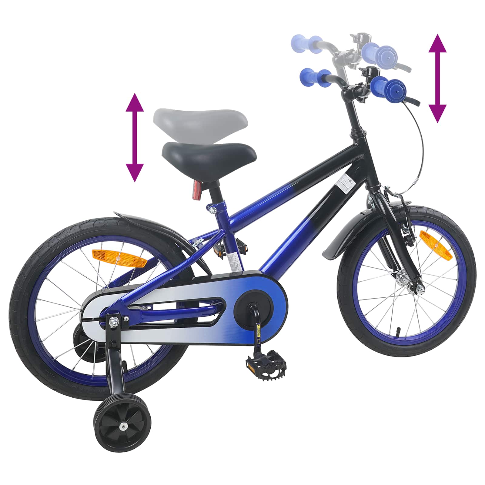 Kinderfahrrad 16 Zoll für 4-6 Jahre alt Grün Schwarz