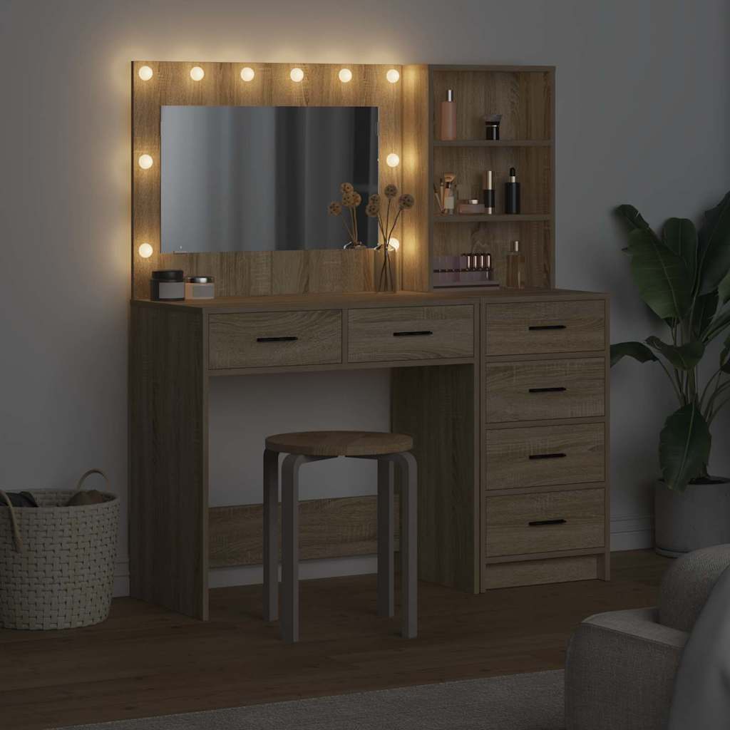 Schminktisch mit Regal Weiß 78,5 x 41 x 135 cm Holzwerkstoff