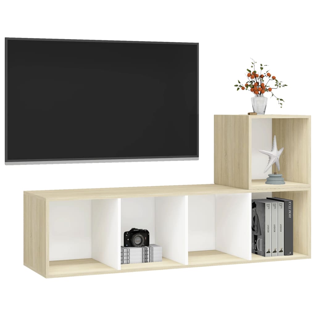 2-tlg. TV-Schrank-Set Grau Holzwerkstoff