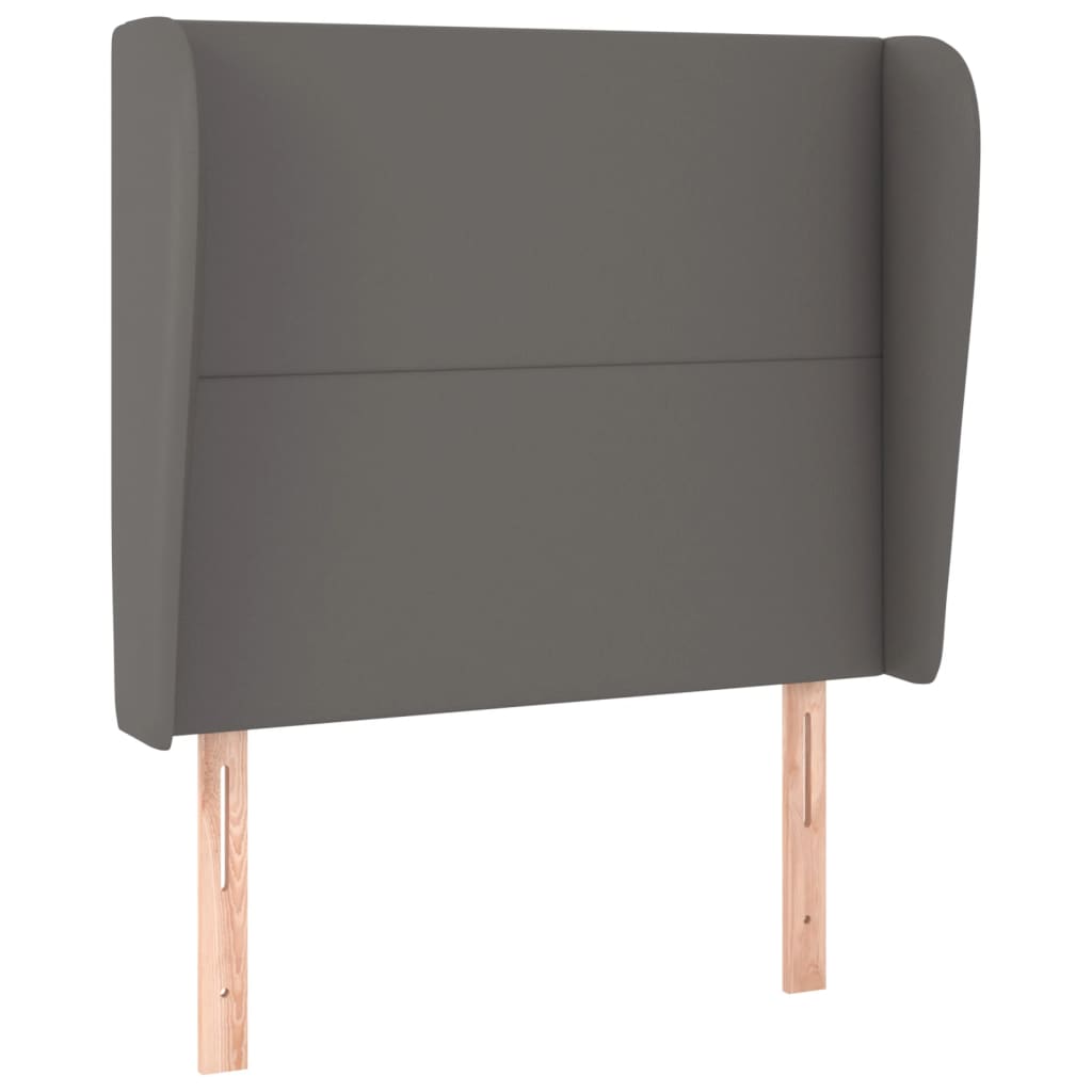 Kopfteil mit Ohren Creme 83x23x78/88 cm Kunstleder