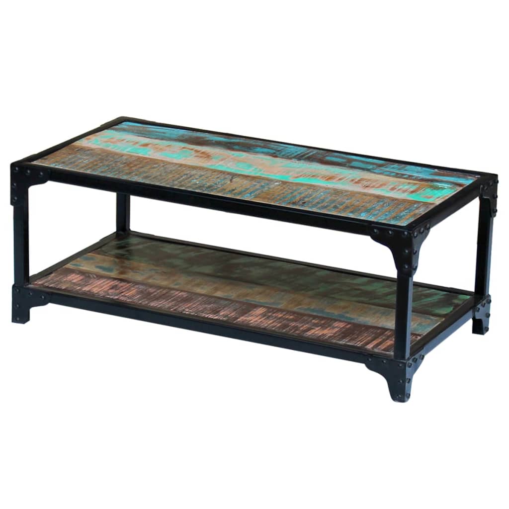 Couchtisch 40x40x36 cm Raues Mango-Massivholz