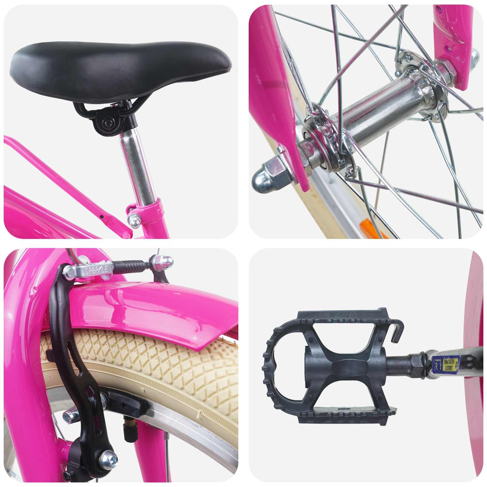Kinderfahrrad 20 Zoll für 6-11 Jahre alt Schwarz