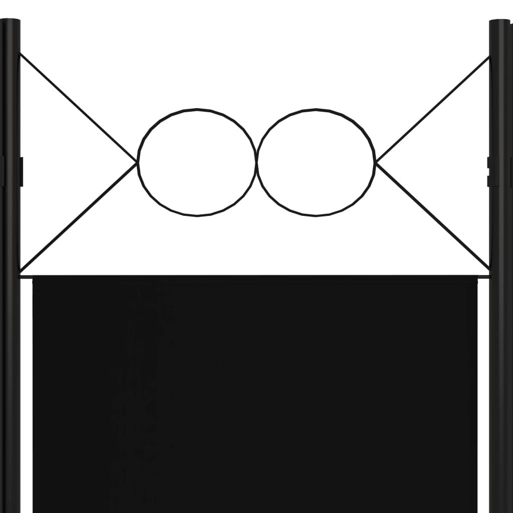 5-tlg. Raumteiler Anthrazit 200 x 180 cm