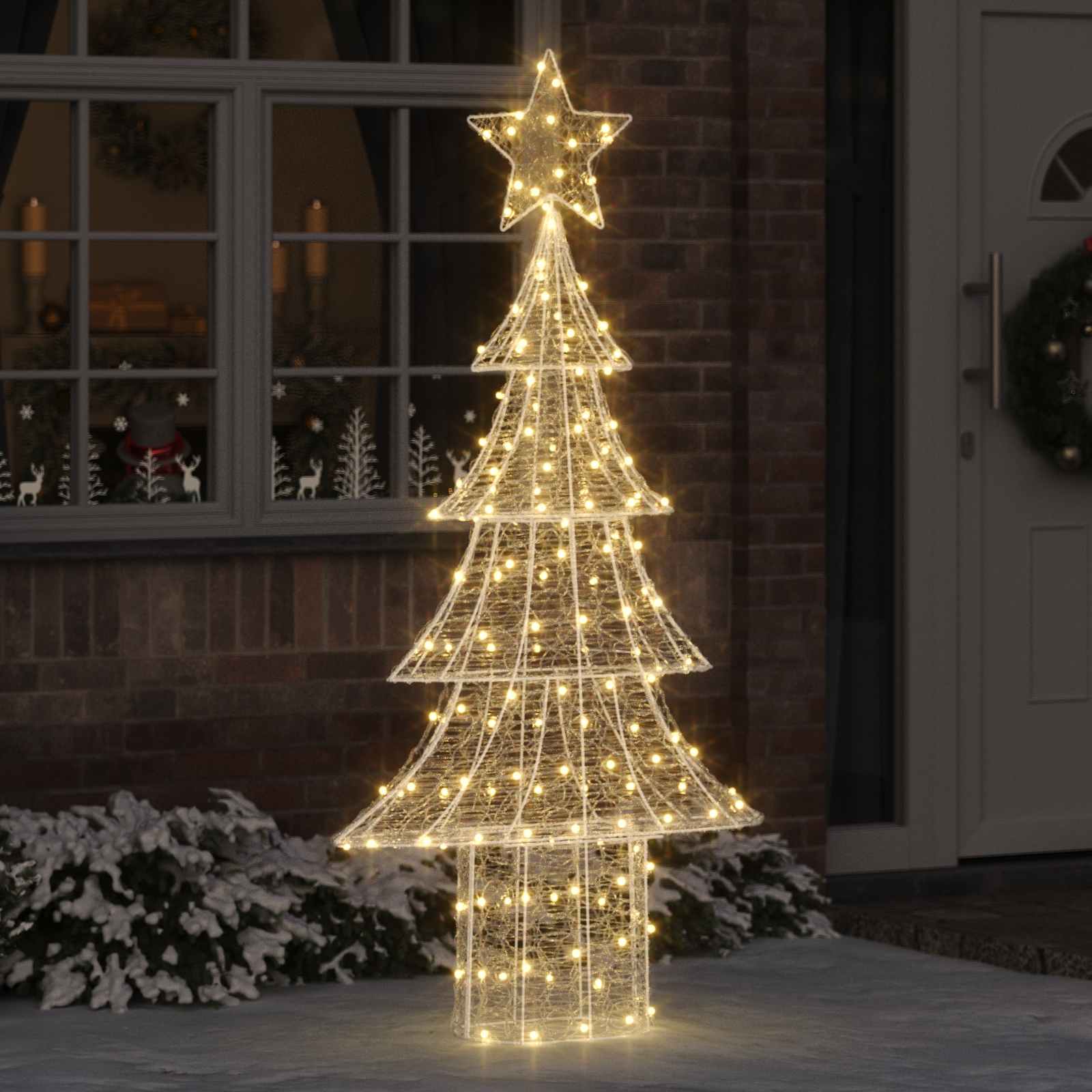 Weihnachtsbaum mit 100 LEDs Warmweiß 120 cm Acryl