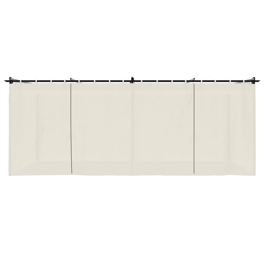 Pavillon mit Vorhängen Creme 3x3 m Stahl