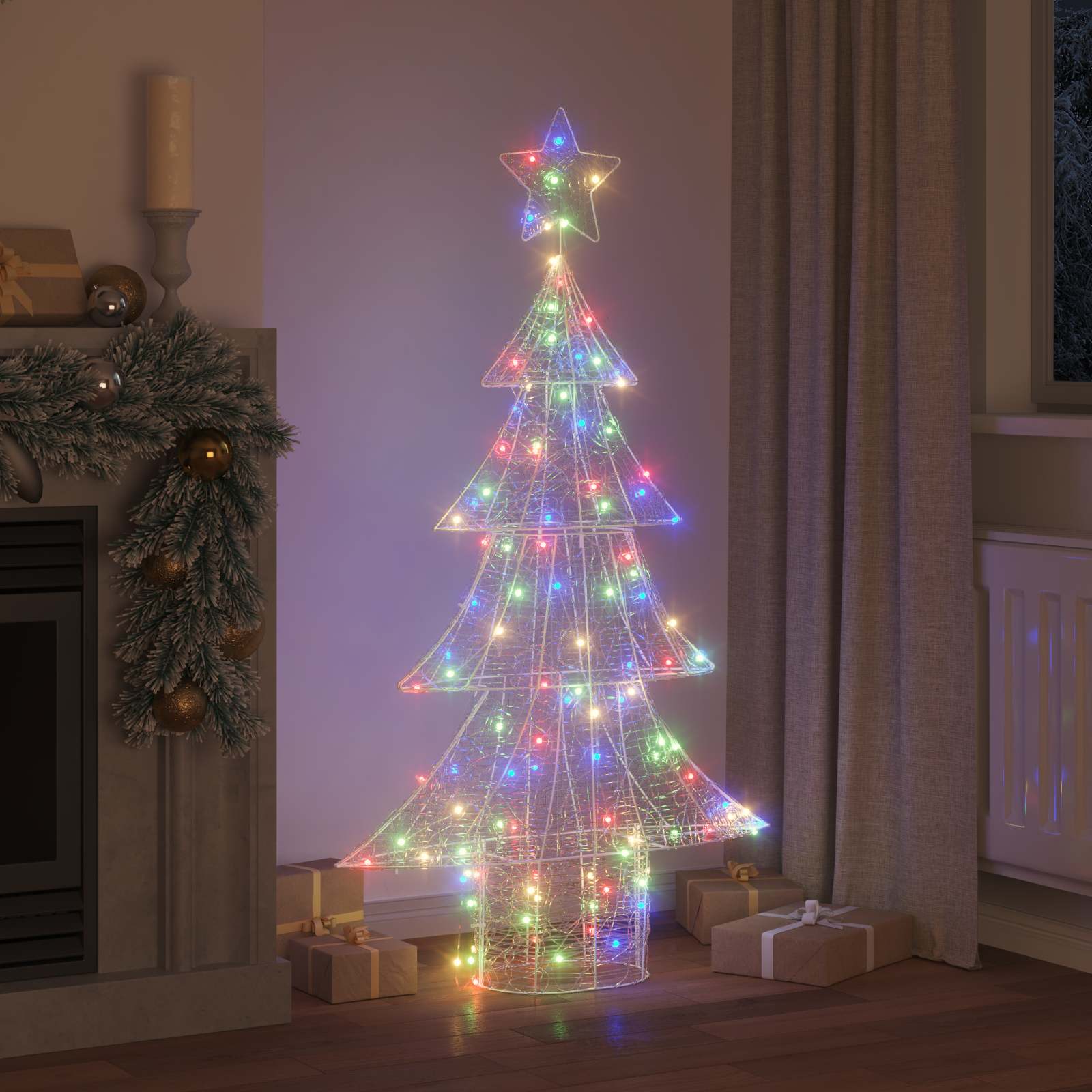 Weihnachtsbaum mit 100 LEDs Warmweiß 120 cm Acryl