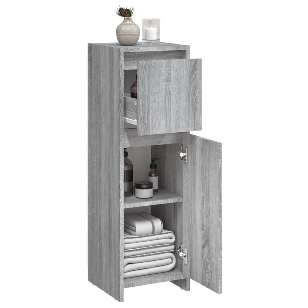 Badezimmerschrank Weiß 30x30x95 cm Holzwerkstoff