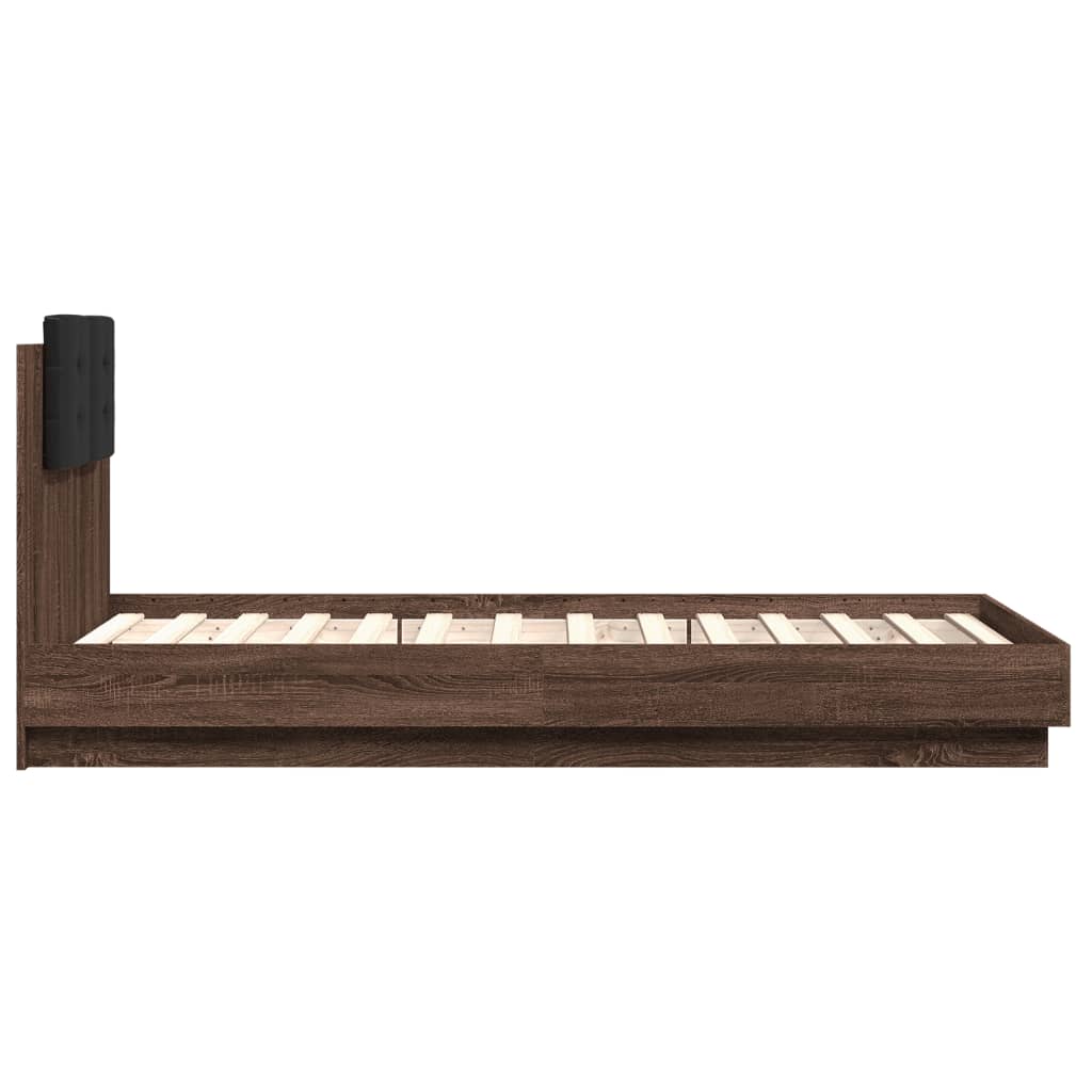 Bettgestell mit Kopfteil Grau Sonoma 180x200 cm Holzwerkstoff
