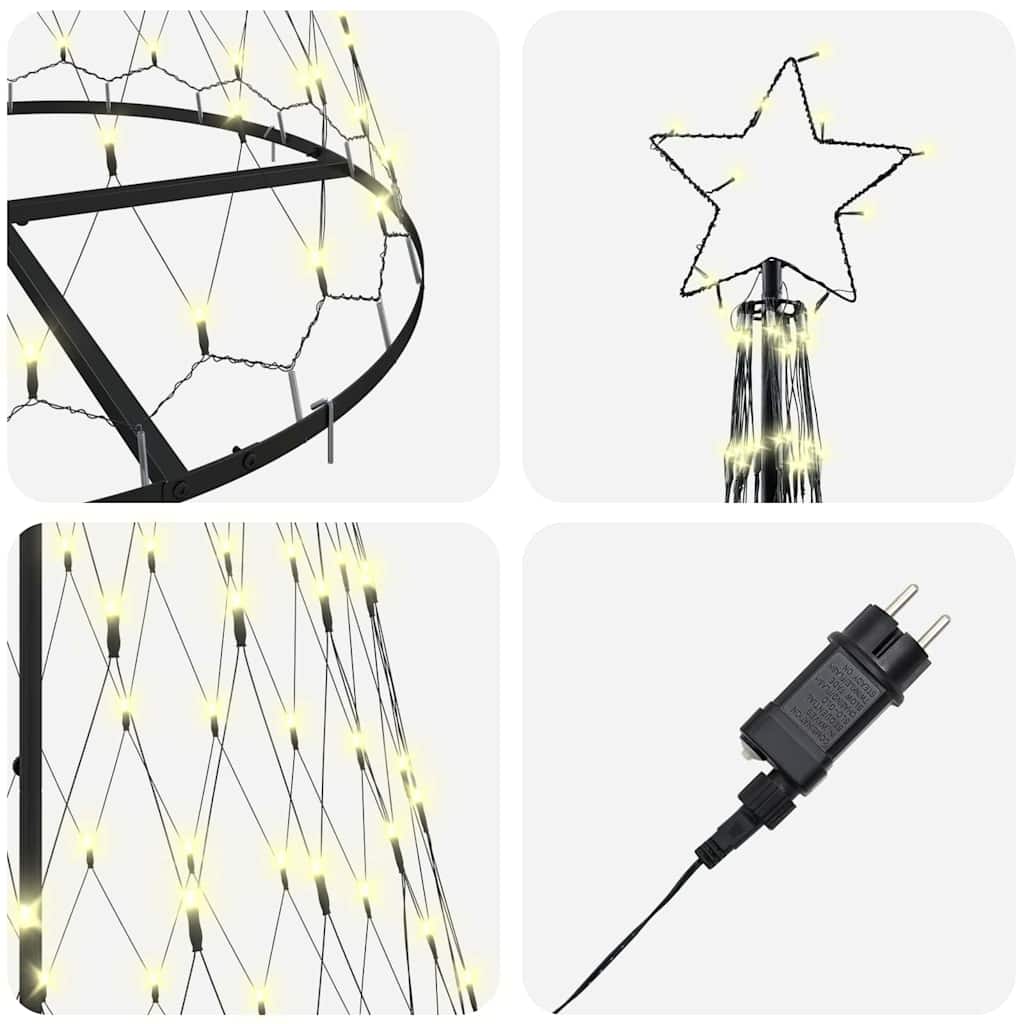 LED-Weihnachtsbaum mit 230 LEDs Mehrfarbig 184,5 cm Metall