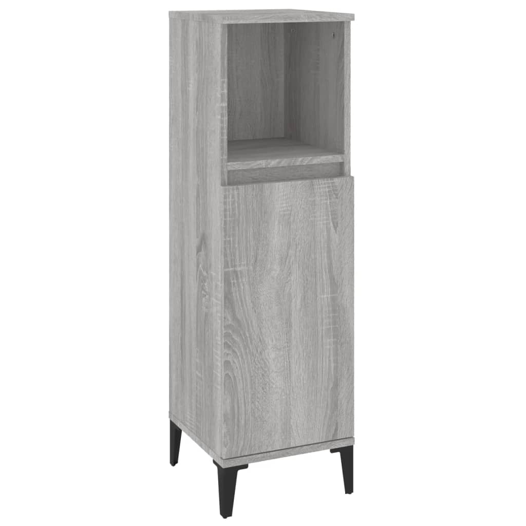 3-tlg. Badmöbel-Set Räuchereiche Holzwerkstoff