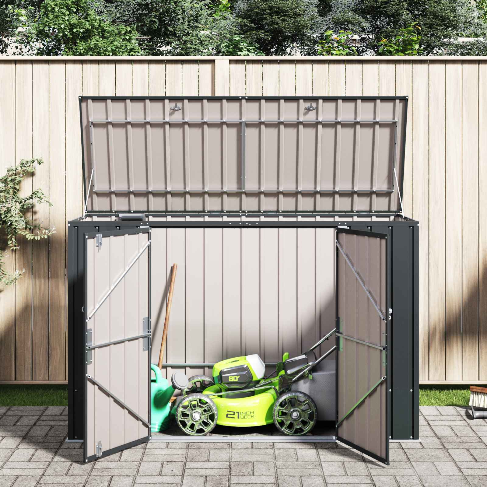 Gartenlagerbox Schwarz 151,5 x 82 x 110,5 cm Stahl